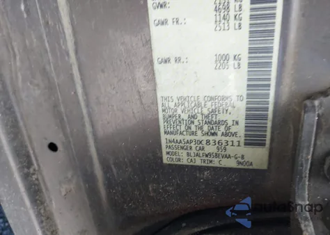 2013 Nissan Maxima 3.5 Sv из США, поврежденный, VIN 1N4AA5AP3DC836311